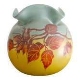Legras (20th century) spherical vase decorated with leafy branches