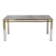 Steel / smoked glass table in the style of Willy Rizzo
