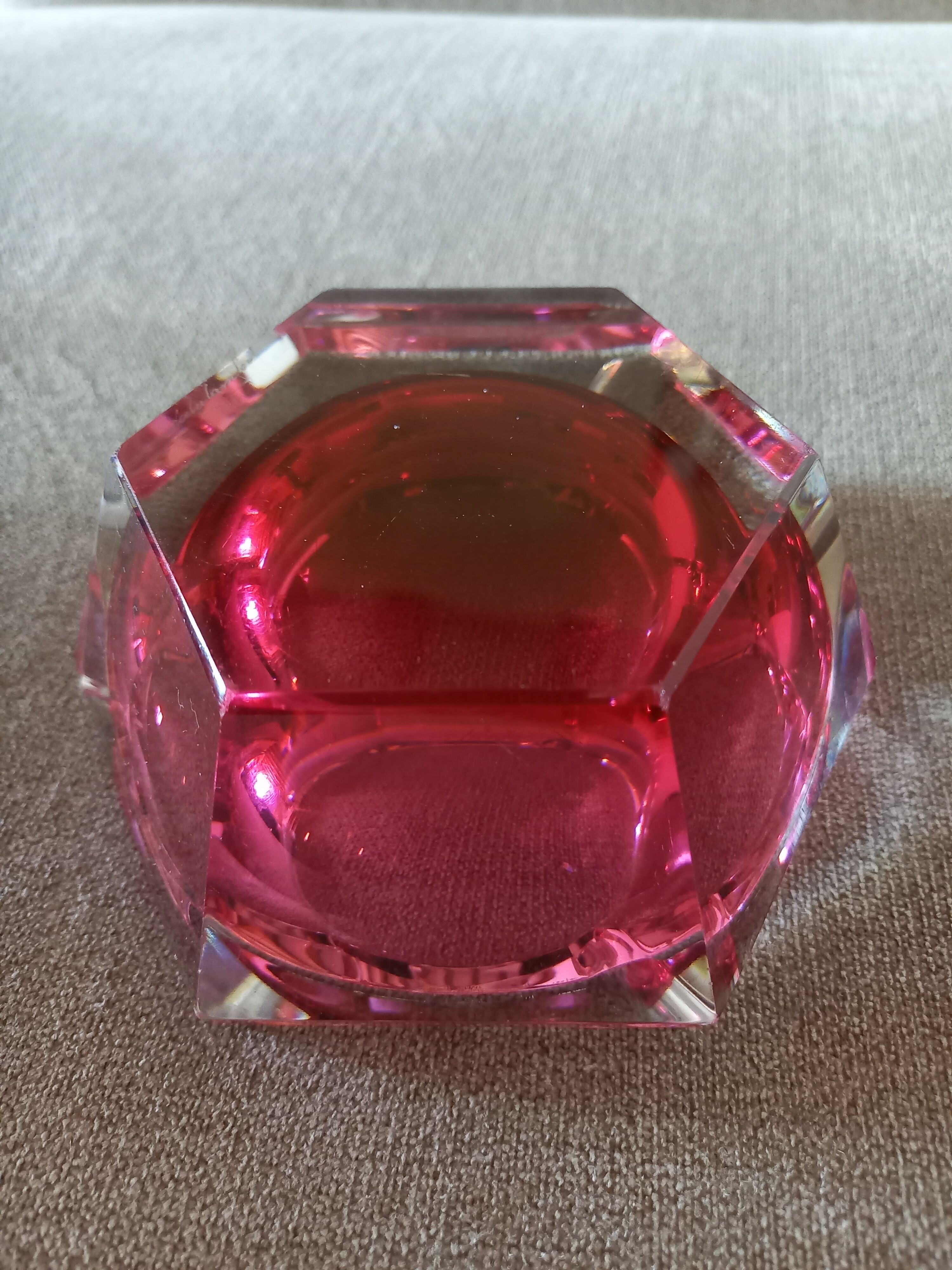 Ashtray or crystal bag empty Val Saint Lambert Vintage