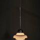 1930s Art Deco Bauhaus Opaline Glass and Chrome Pendant Light