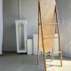 Floor mirror in bamboo and rattan H:1m80