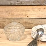 Old glass sugar bowl