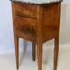 Directoire bedside table in walnut with marble top.
