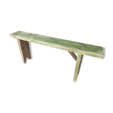 Brocante wooden bench, side table fresh green