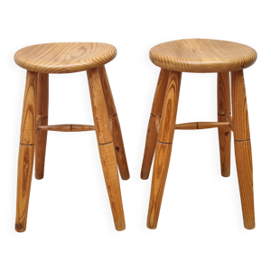 Paire de tabourets rustiques