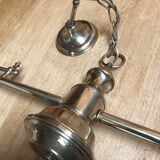 Luminaire 2 globes en verre et laiton