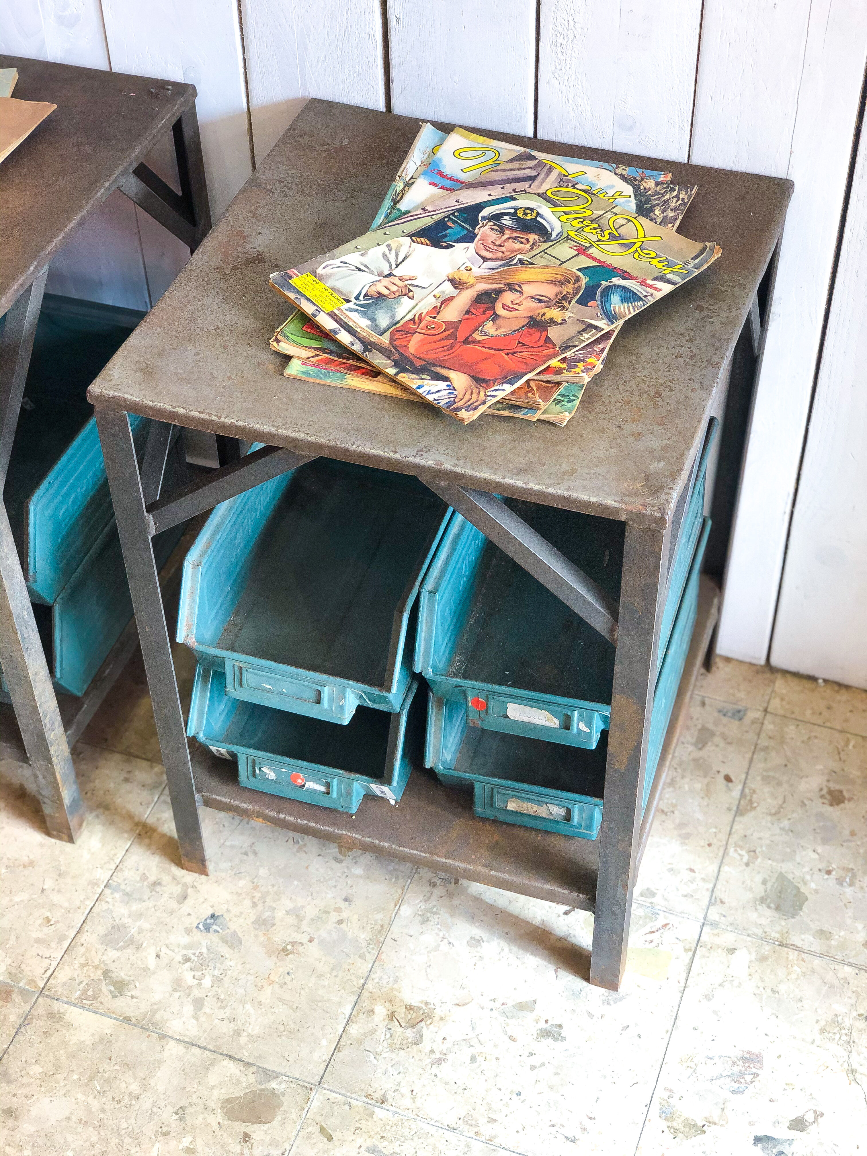 Pair of industrial bedside tables
