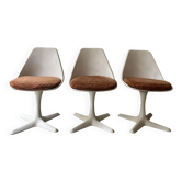 Set de 3 chaises tulipe par Maurice Burke pour Arkana, design 1970