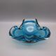 Vintage blue glass ashtray