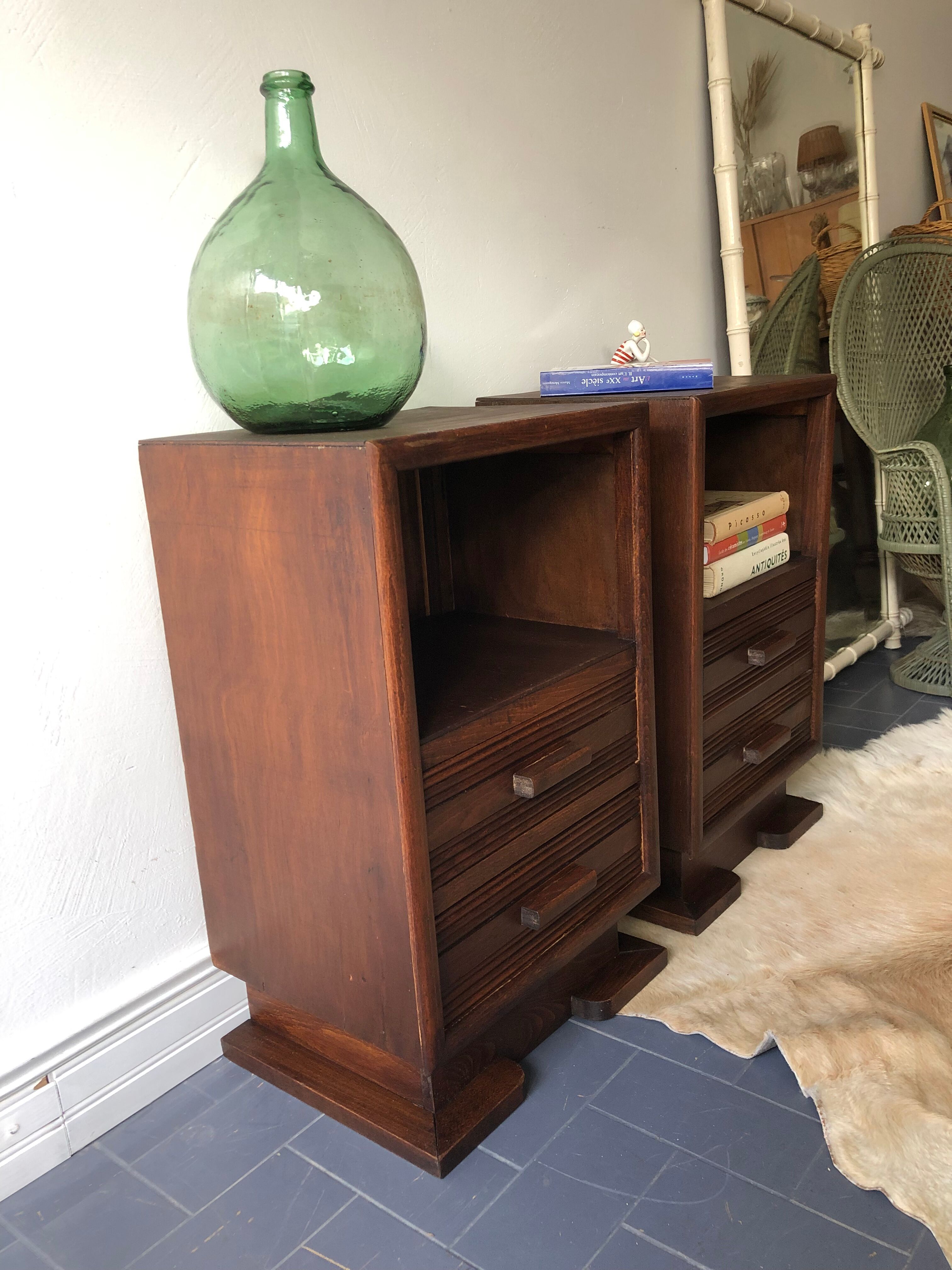 Pair of art deco bedside tables