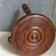 Low tripod stool in vintage turned solid wood