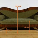 Canapé en Ronce d’Acajou, style Biedermeier – Fin XIXe