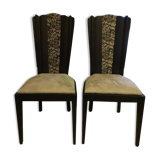 Set of 2 renovated wooden chairs