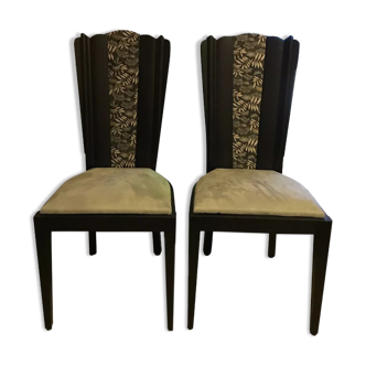 Set of 2 renovated wooden chairs