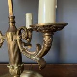 Lamp bouillotte bronze lampshade in sheet style empire mid-twentieth