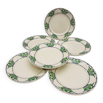 6 dessert plates Hippolyte Boulenger & Cie (HBC)