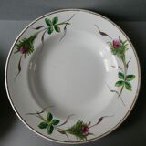 Lot of 2 hollow plates Moulin des Wolves, painted décor