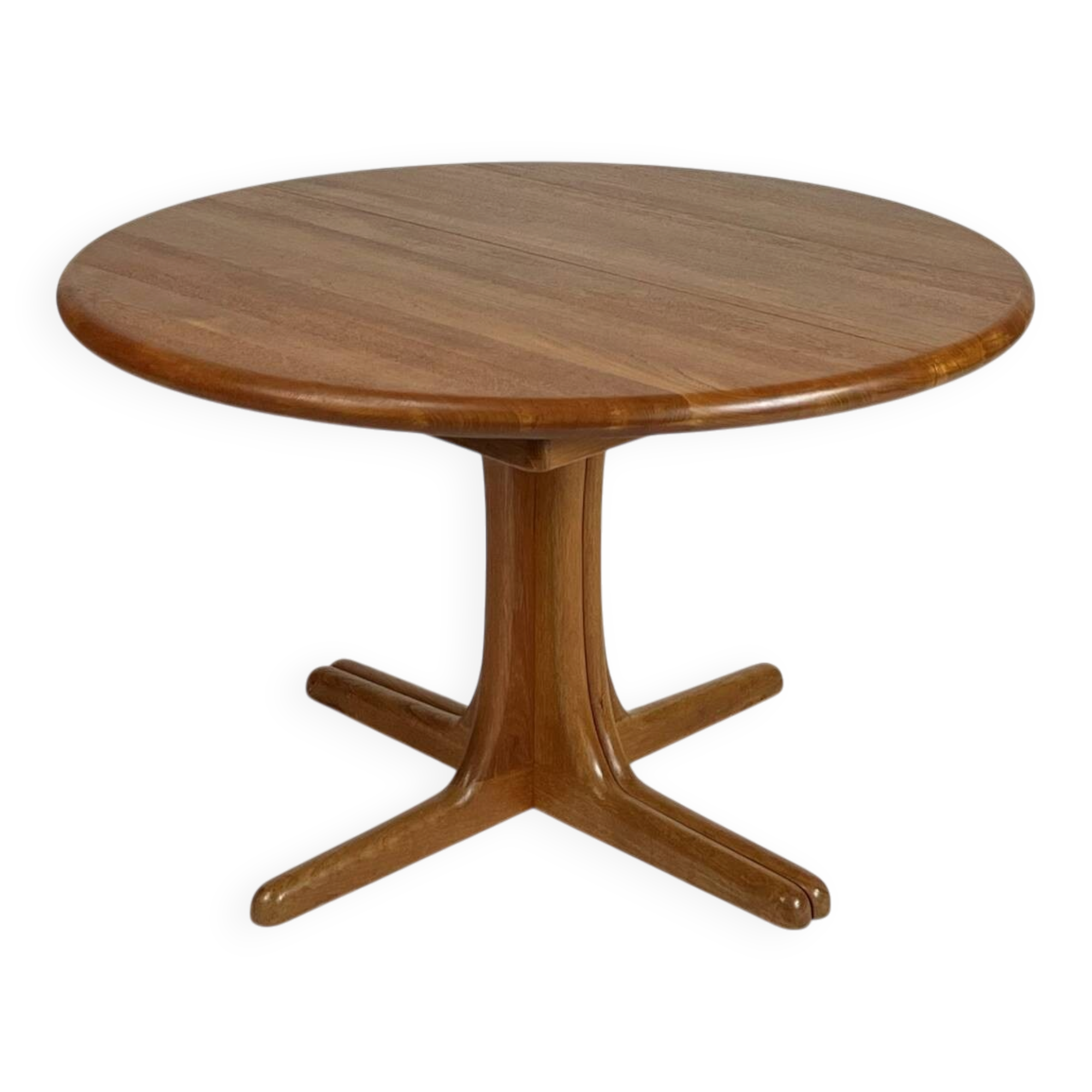 Vintage round teak dining table solid wood danish design 70s