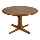 Vintage round teak dining table solid wood danish design 70s