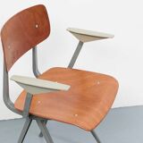 Chaise Friso Kramer Result accoudoirs chêne gris anthracite