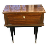 Table de chevet scandinave en palissandre laquée pieds compas doré