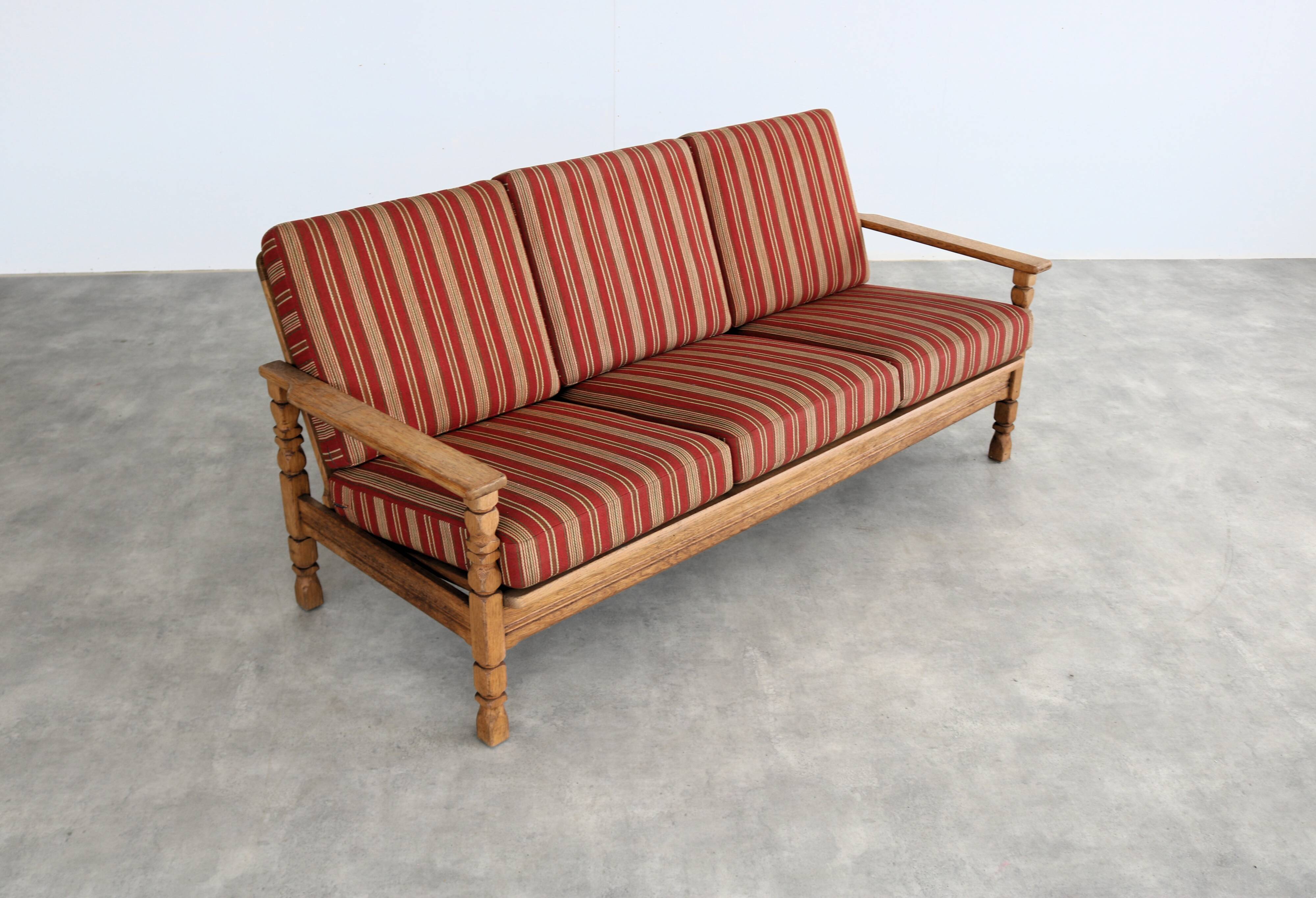Brutalist sofa and chair set | vintage sofa | 1960s | oak.