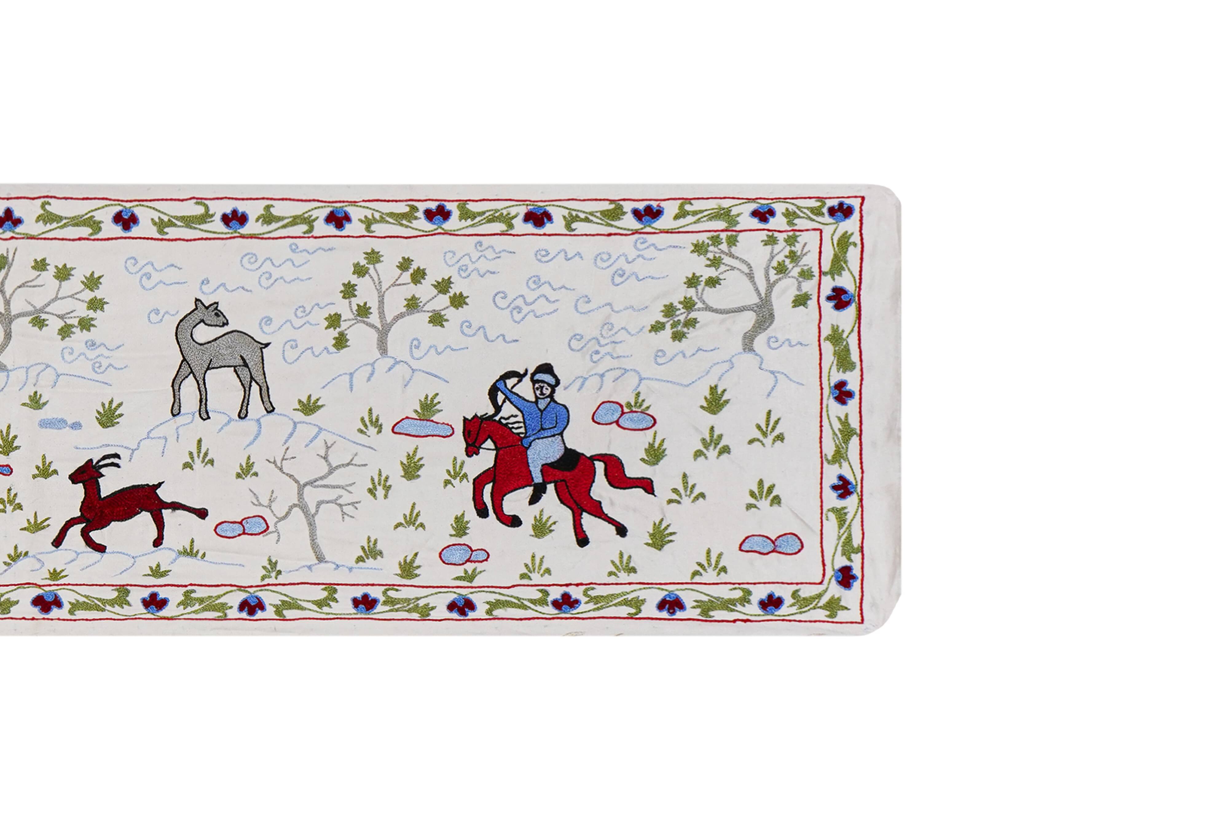 Hand-knotted rug, vintage Turkish rug 50x186 cm