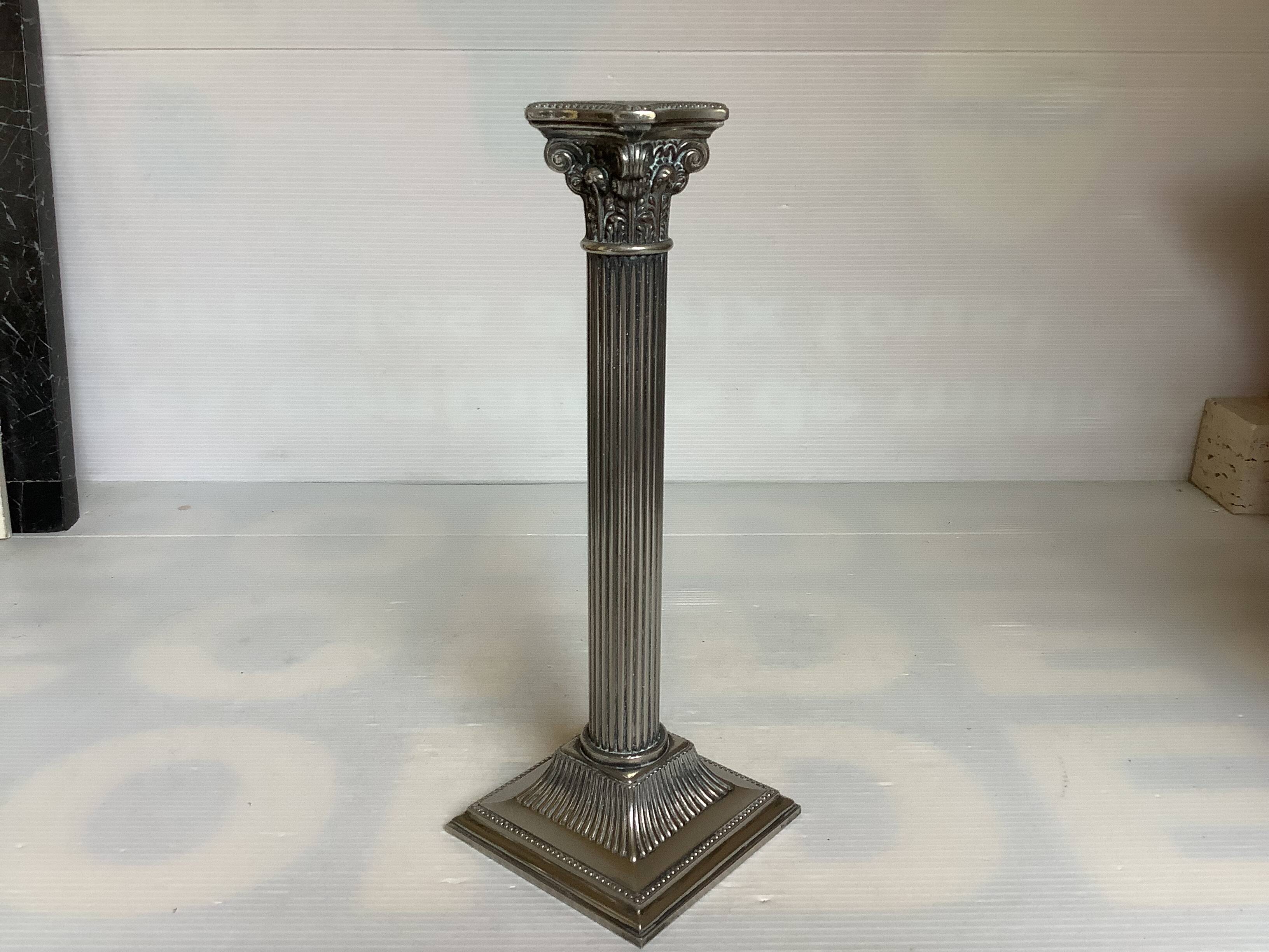 Silver metal column candlestick Italy