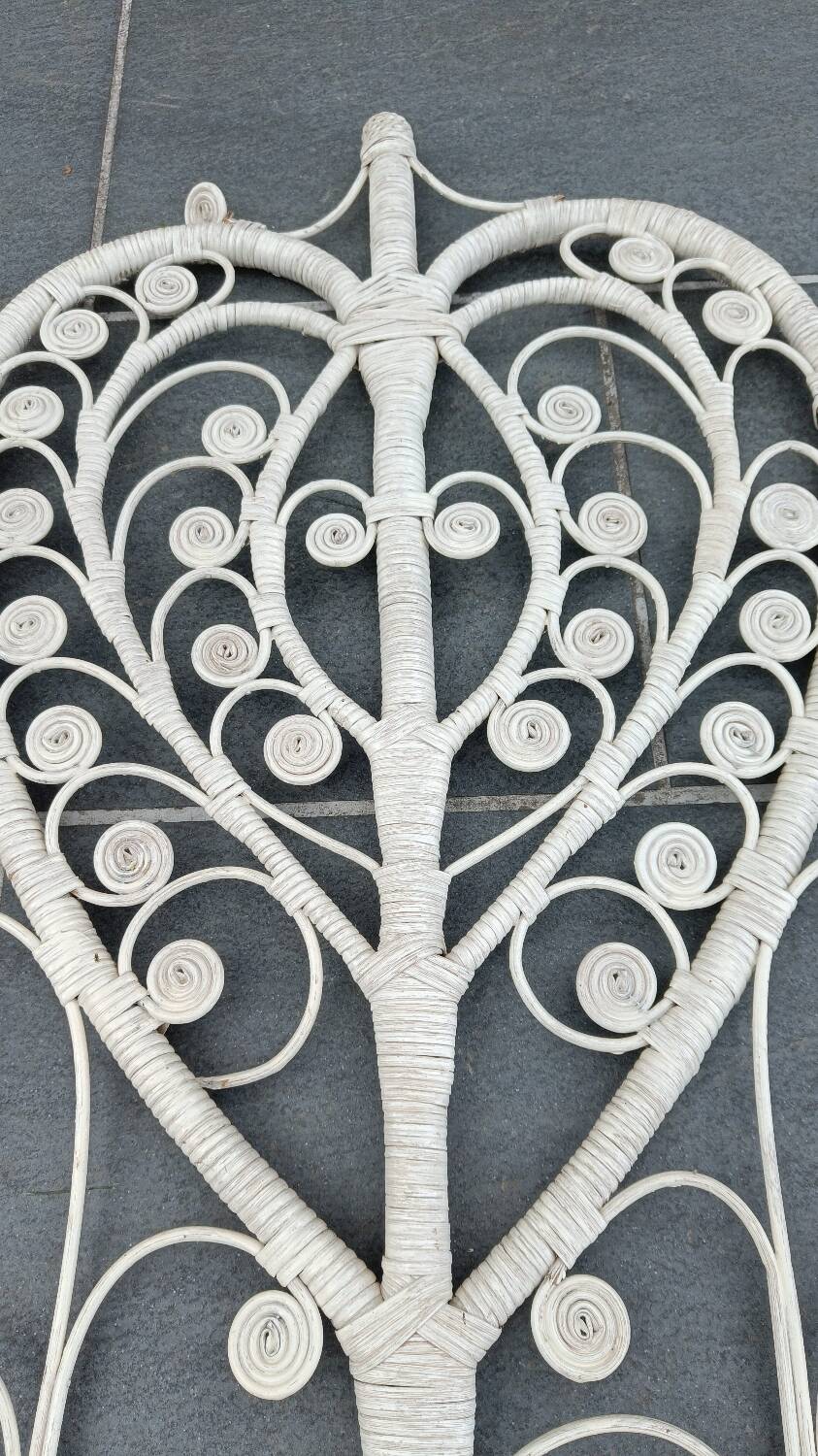 Peacock rattan headboard, 1970