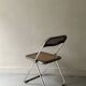 Plia folding chair in chrome and cane by Giancarlo Piretti, design 1970.