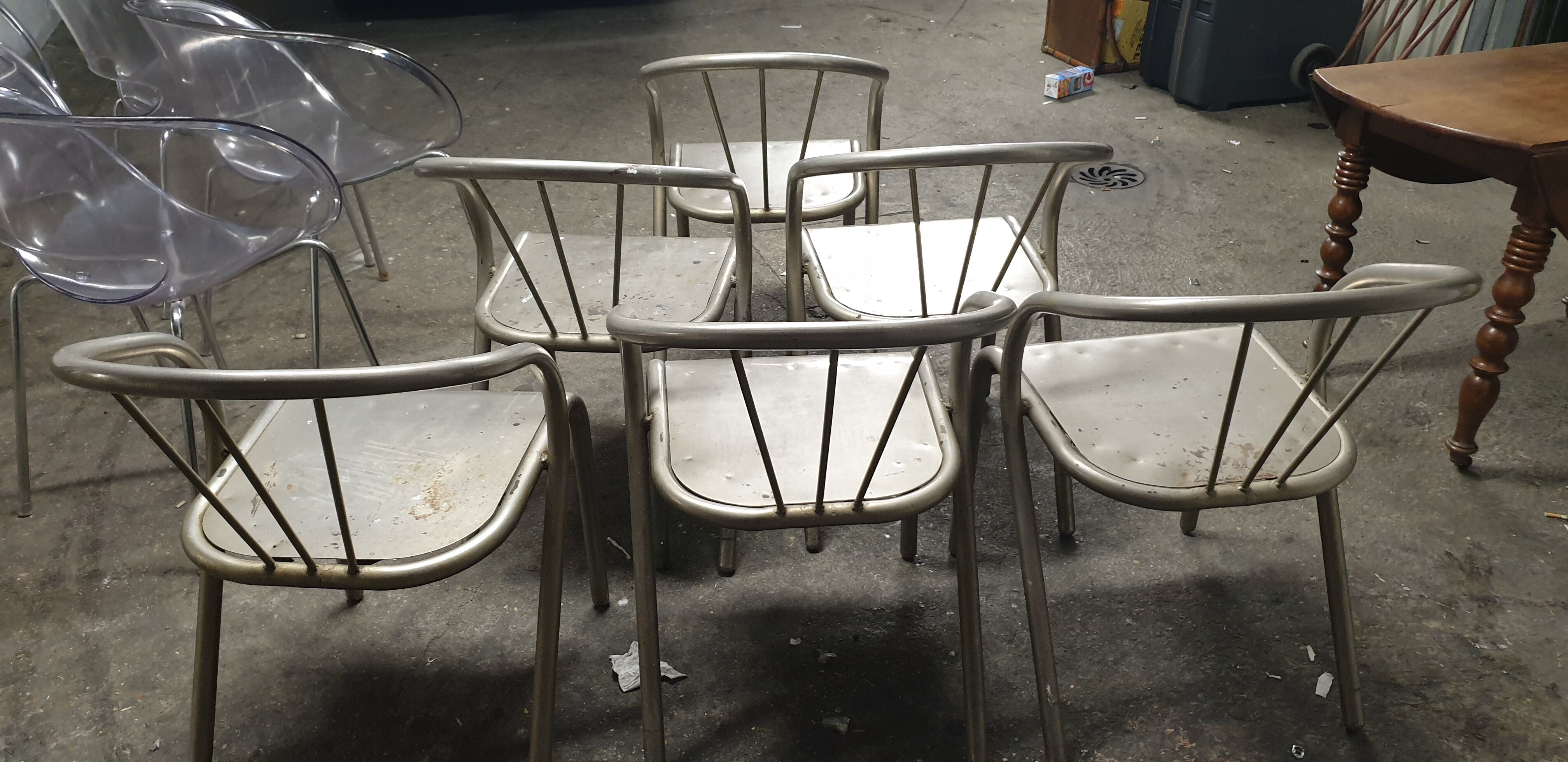 Industrial loft welded metal chairs