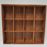 Vintage solid beech wood wall shelf