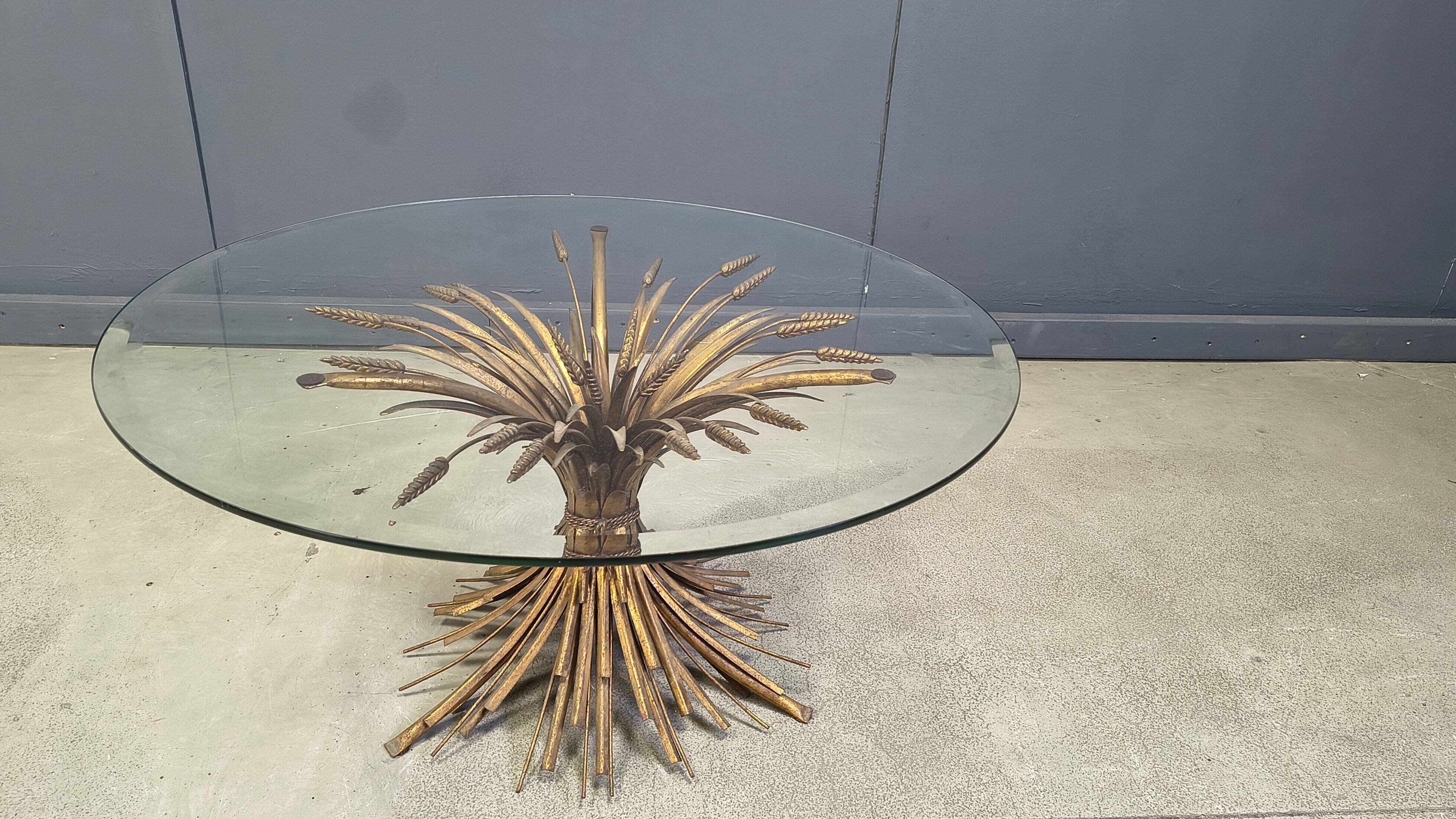 Vintage sheaf of wheat Coco Chanel coffee table, 1960s