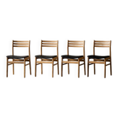 4 chaises scandinaves en chêne par Sax Møbelfabrik, années 50