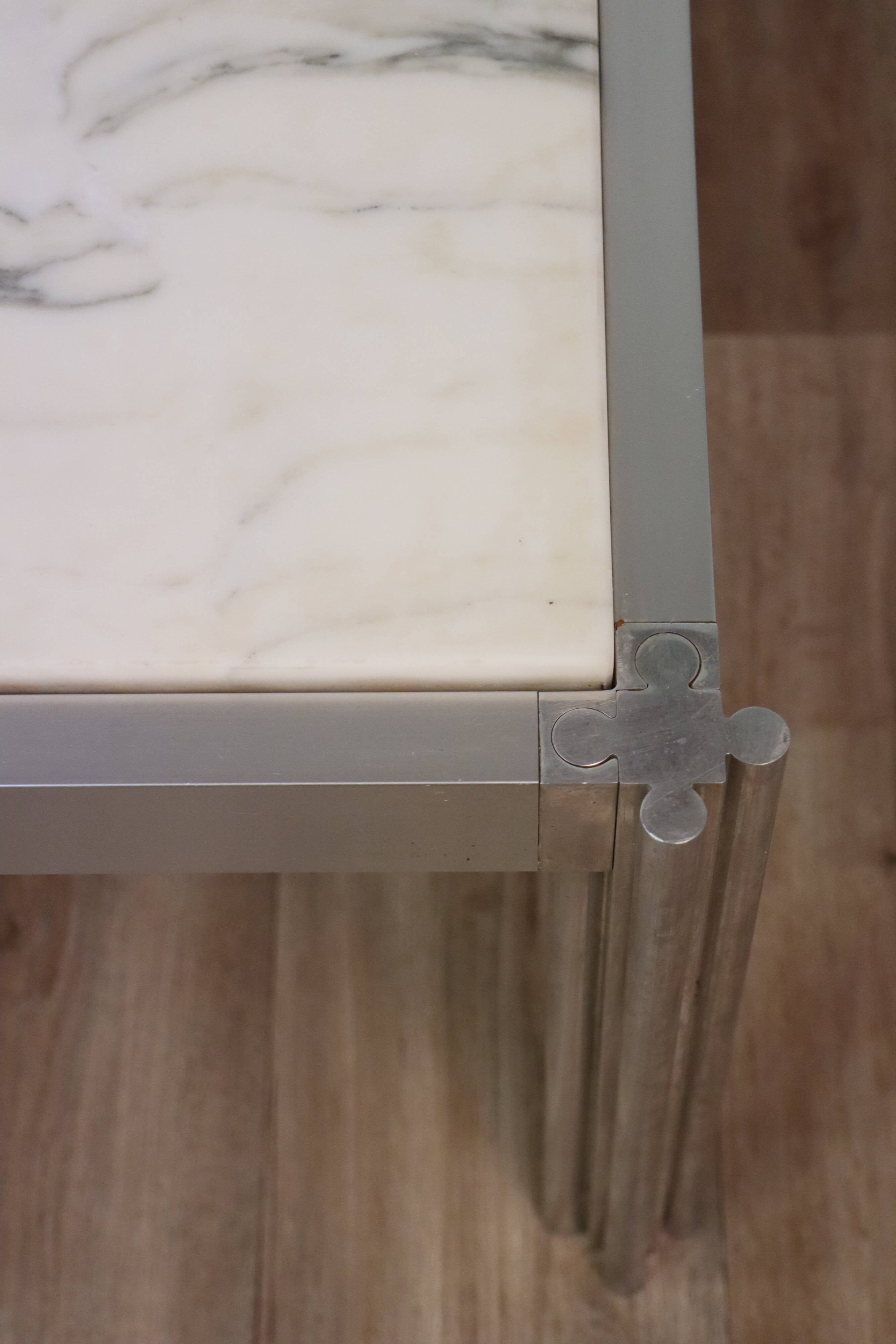 Table basse de Georges Ciancimino en marbre et aluminium, 1970