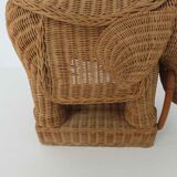 Side table elephant rattan or piece of sofa 60s 70s