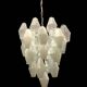 Large Polygon White Murano Glass Chandelier 1980’s