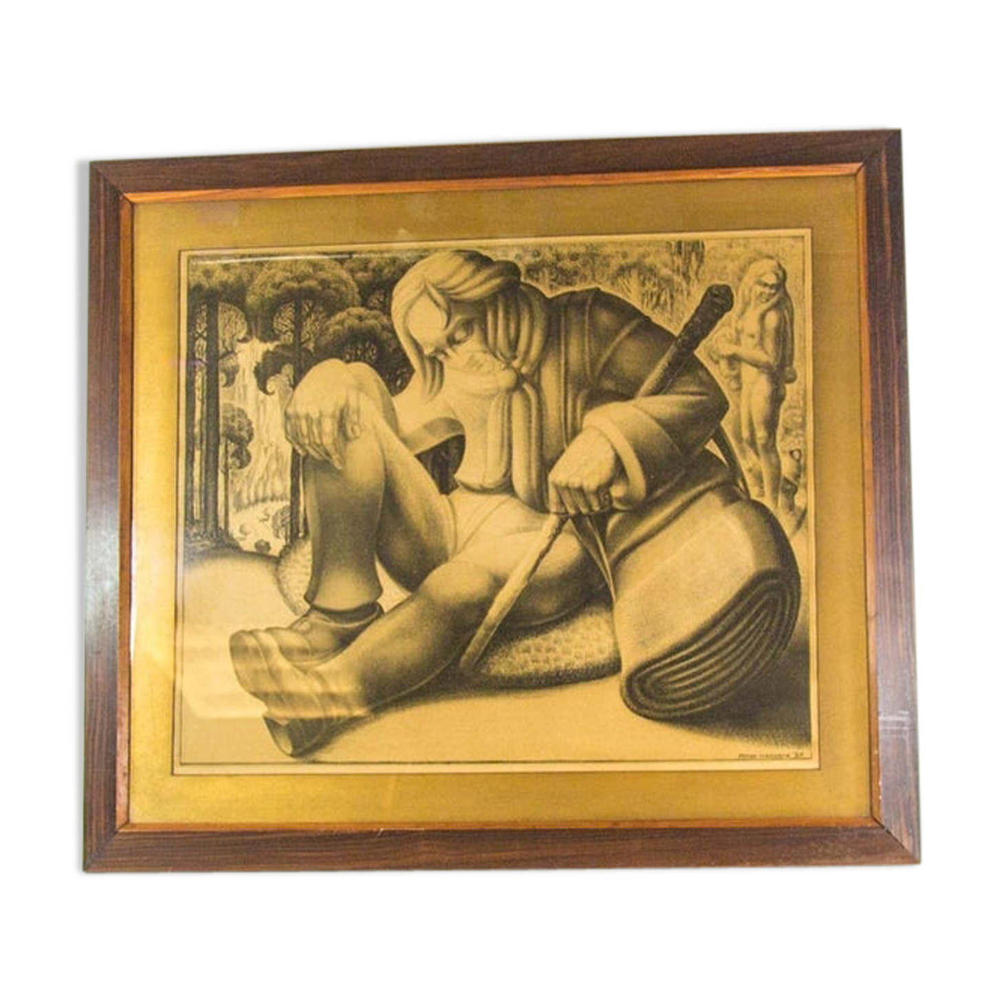 Art Deco lithograph 1926 Rense Hamstra 80x60cm