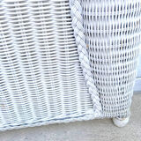 White rattan headboard