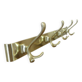 Large wall-mounted coat rack in gold aluminum, 60s-70s