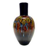 Vase en faïence émaillée multicolore de Roberto Rigon pour Bertoncello, Italie
