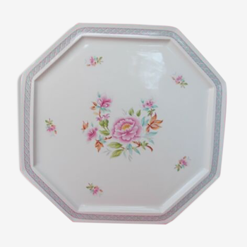 Porcelaine de Limoges plat de service octogonal décorateurs Nath & Cath