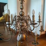 Lustre fer forgé doré