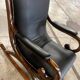 Vintage black leather rocking chair