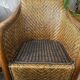 Fauteuil en rotin tressé vintage