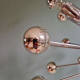 Sputnik chandelier in chromed metal, Space Age design, 1960