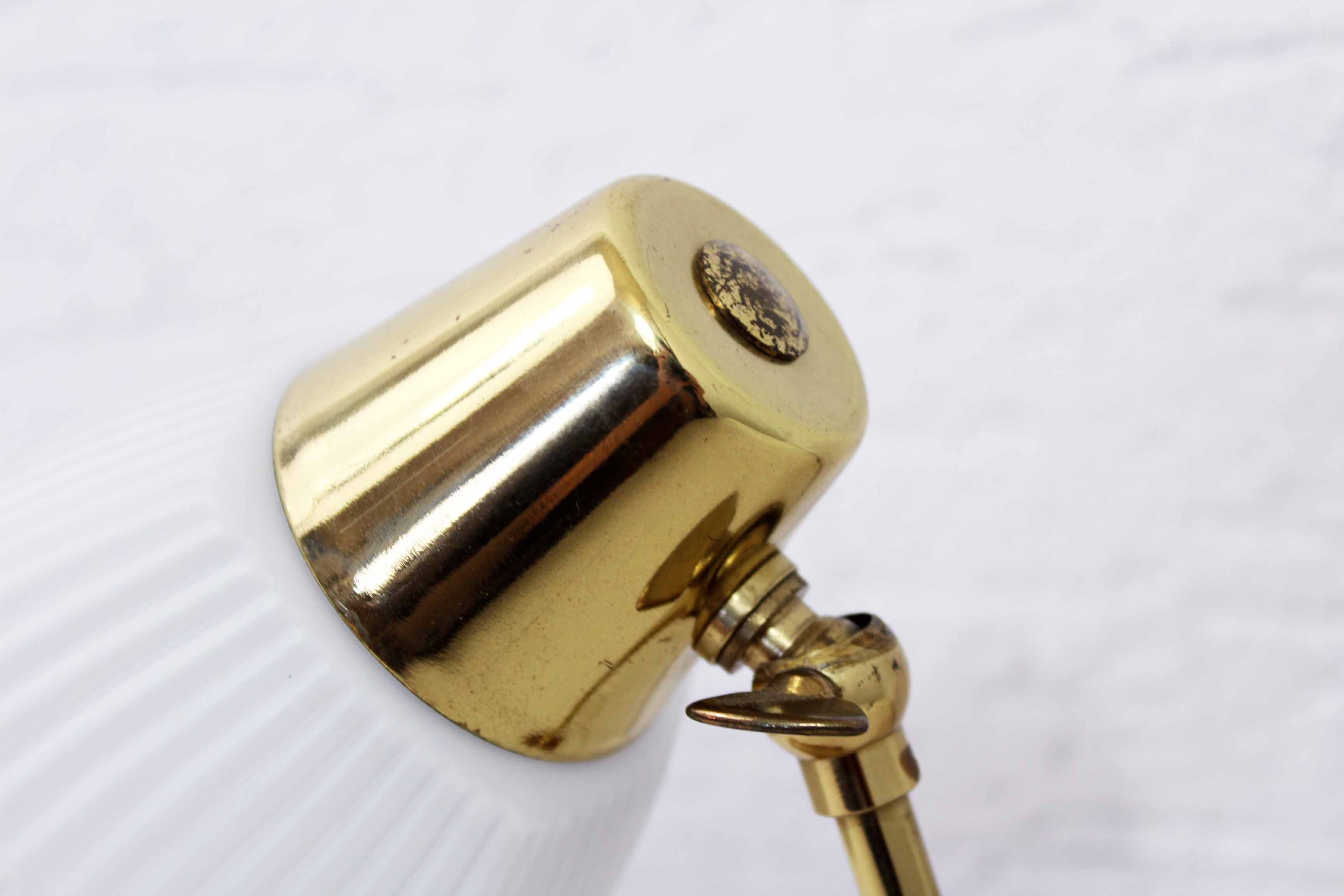 Teak and brass bedside or table lamp