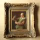 Painting by Fritz Wagner (1896-1939) - oil on wood - signed - wine tasting