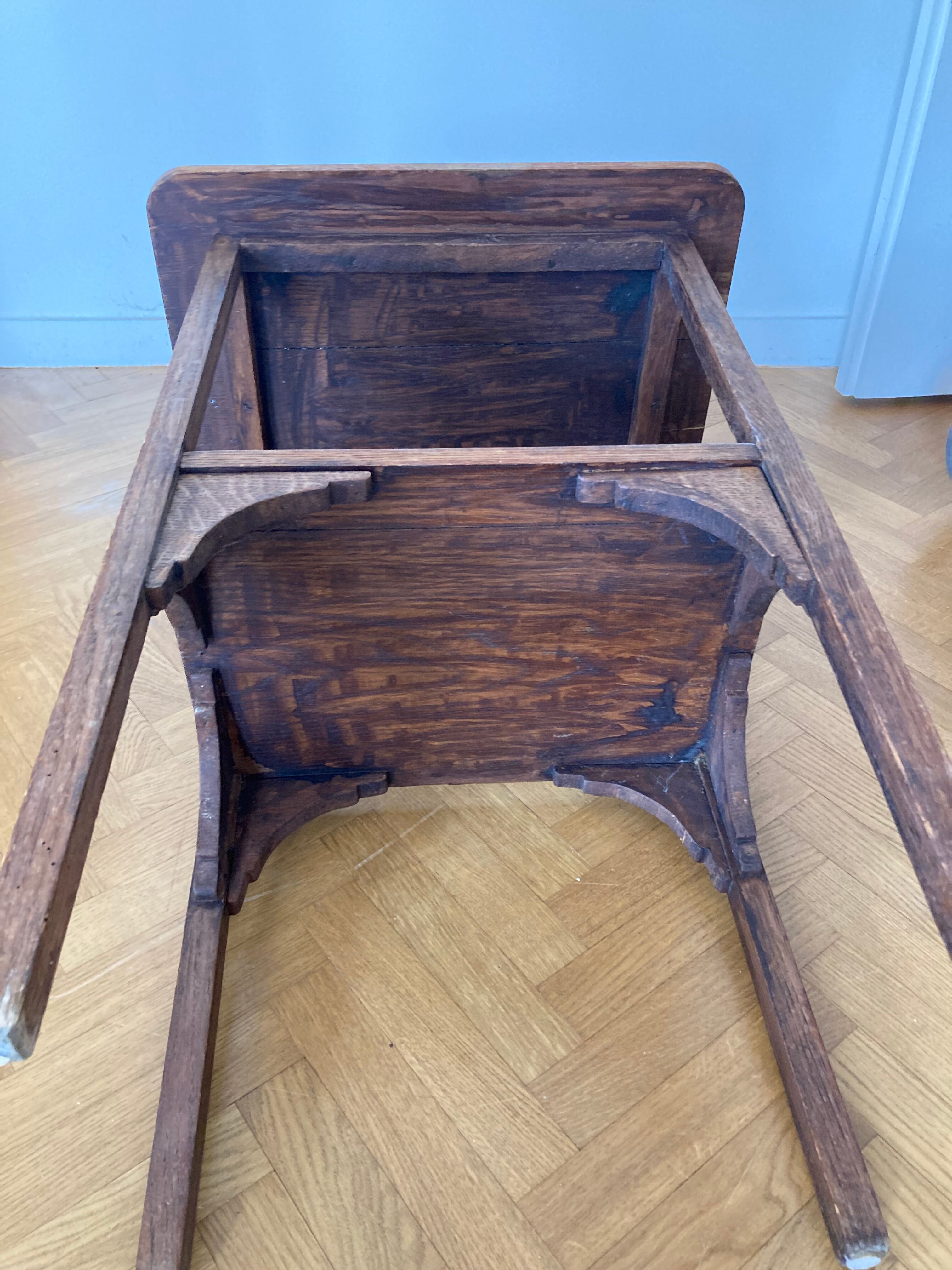 Side table harness console 30s vintage solid wood