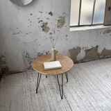 Wicker and metal coffee table from the 1950s